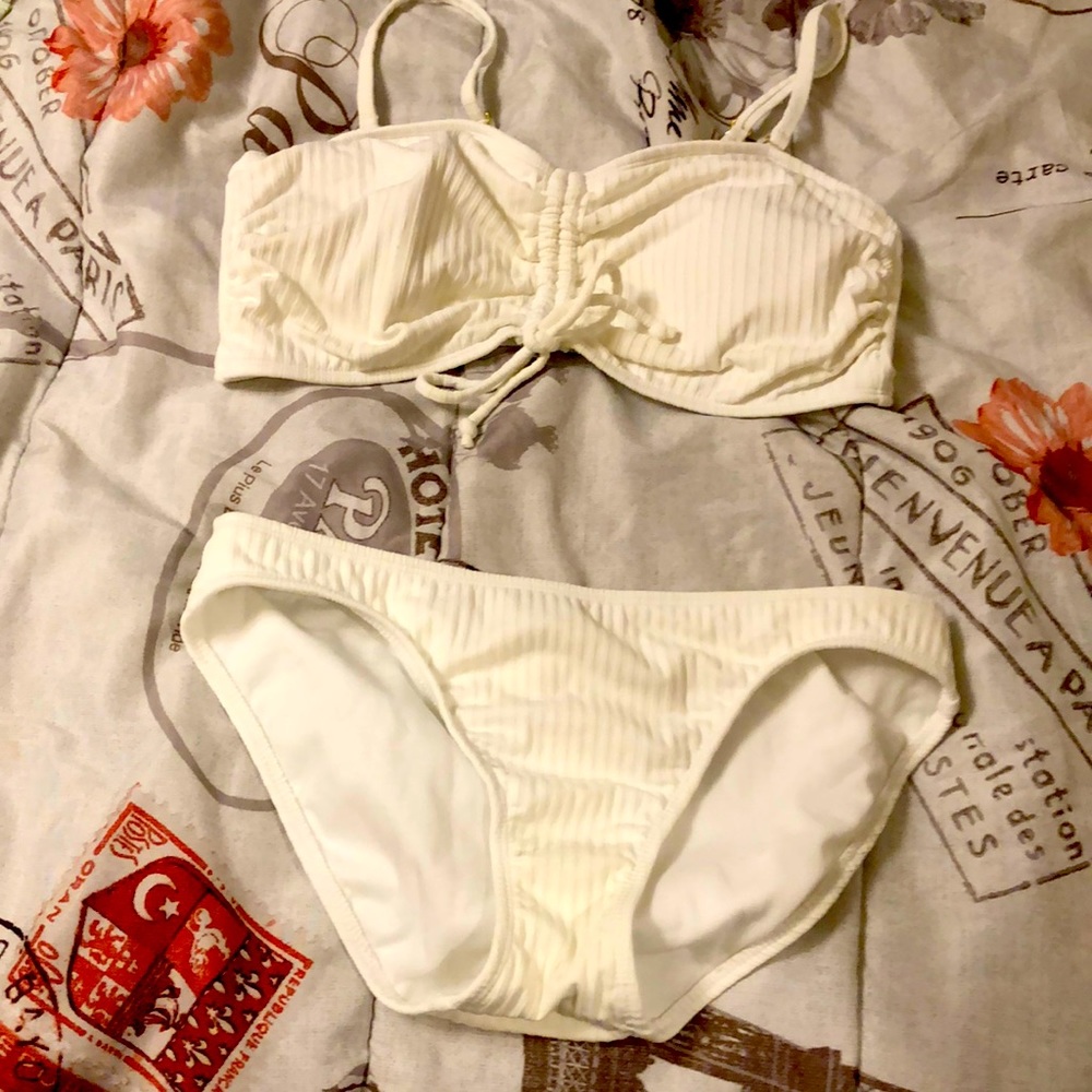 All white swimsuit